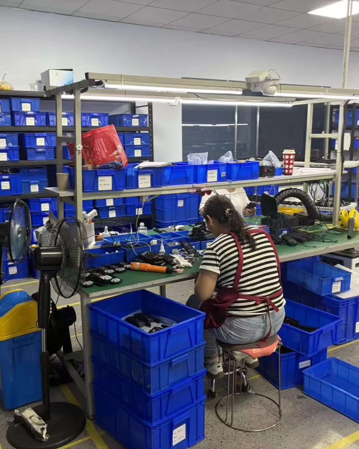Production work area prepared for GreenyFox product assembly.