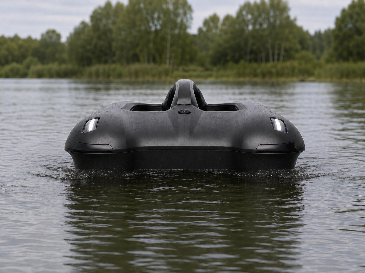 Current GreenyFox bait boat second supporting concept detail