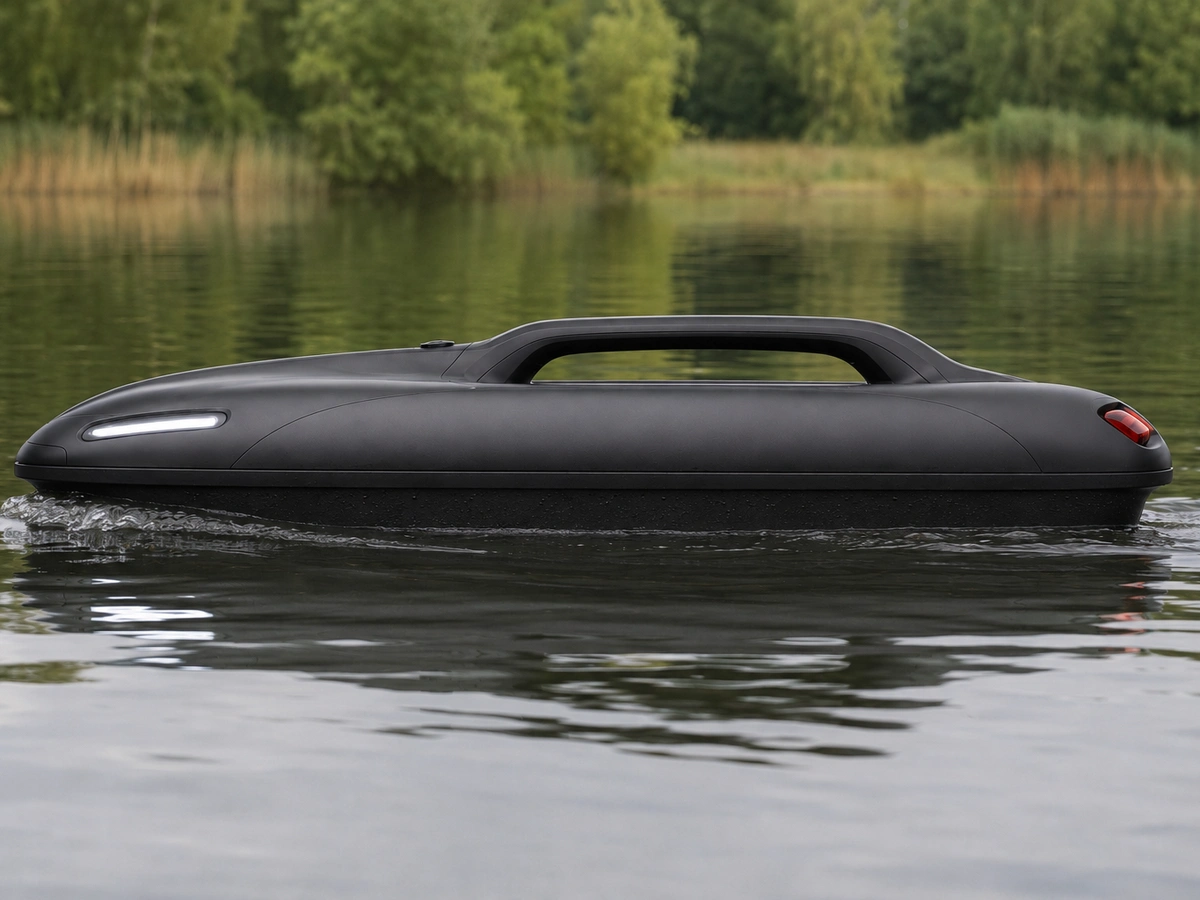 Current GreenyFox bait boat first supporting concept detail