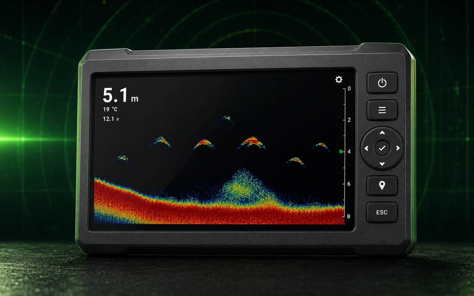 GreenyFox fish finder display concept